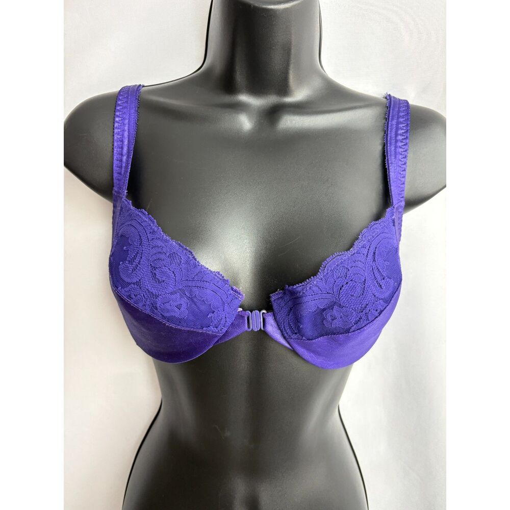 Vintage Victoria's Secret Lace Purple Bra Size 34C Intimates Lingerie Classy